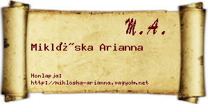 Miklóska Arianna névjegykártya